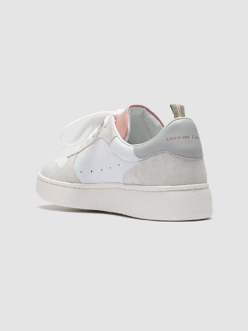 Officine Creative MOWER 110 Sneakers in Pelle Liscia e Scamosciata Bianca Nuovo