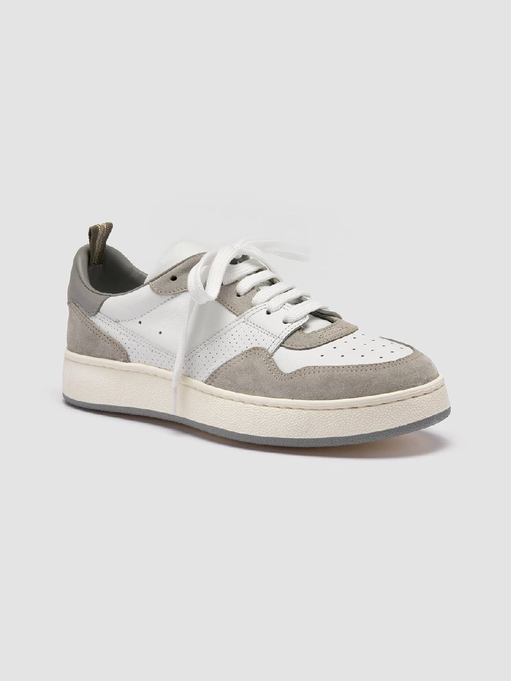 Officine Creative MOWER 120 Sneakers Basse in Pelle e Camoscio Bianca Comprare a buon mercato