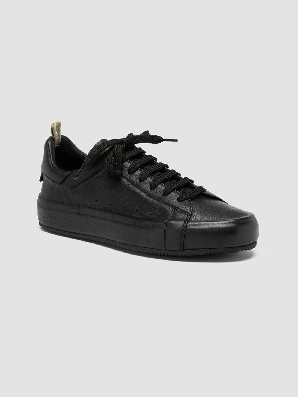 Officine Creative PRIMARY 101 Sneakers in Pelle Nera Pezzi Unici