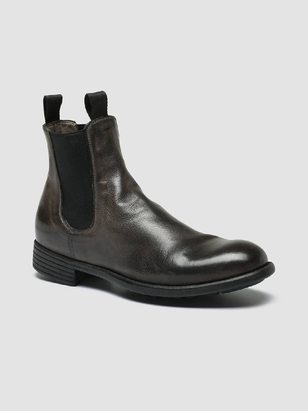 Officine Creative CALIXTE 004 Stivaletti Chelsea in Pelle Grigia Convenienza