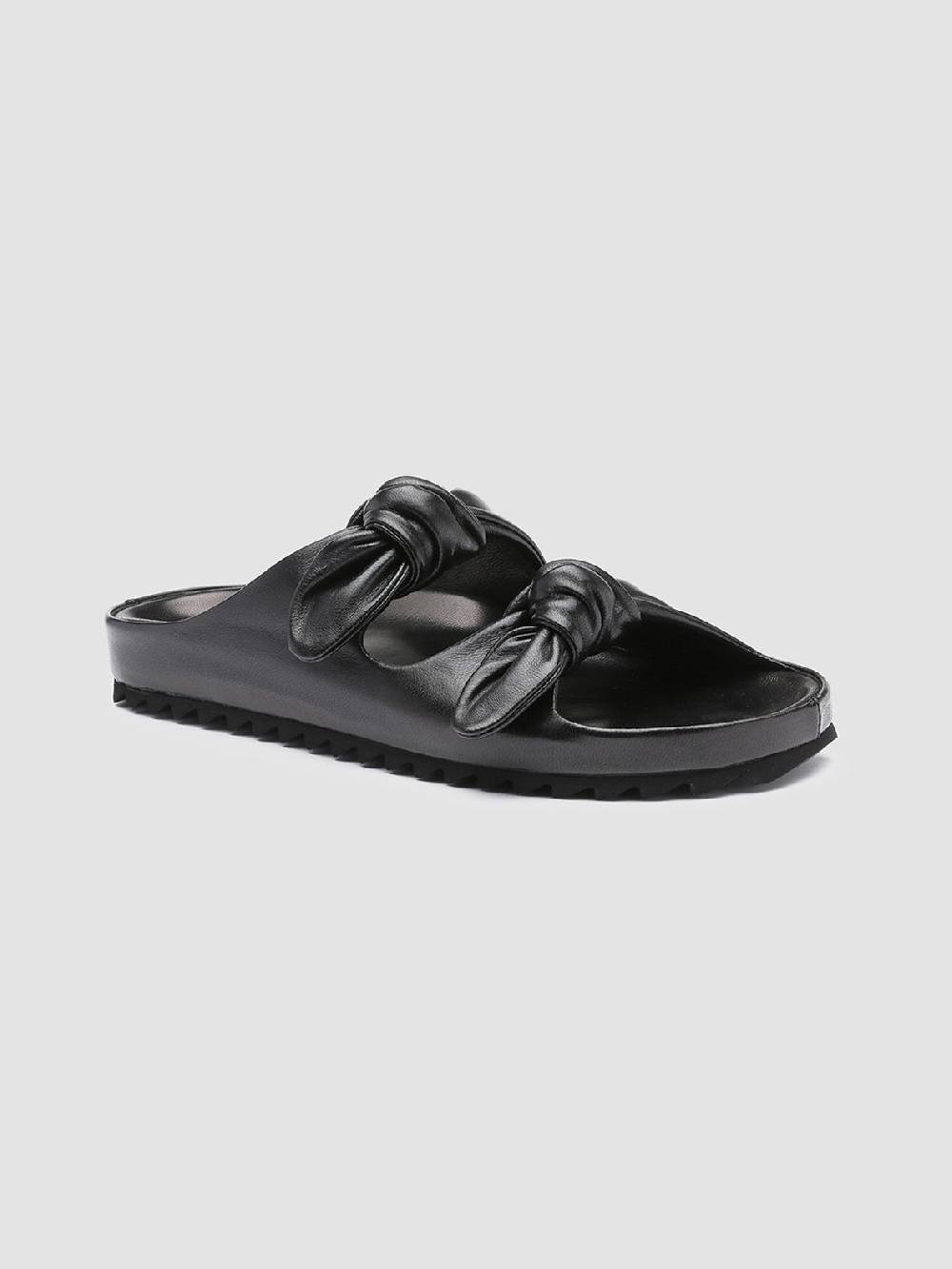 Officine Creative PELAGIE 010 Sandali in Pelle Intrecciata Nera Novità