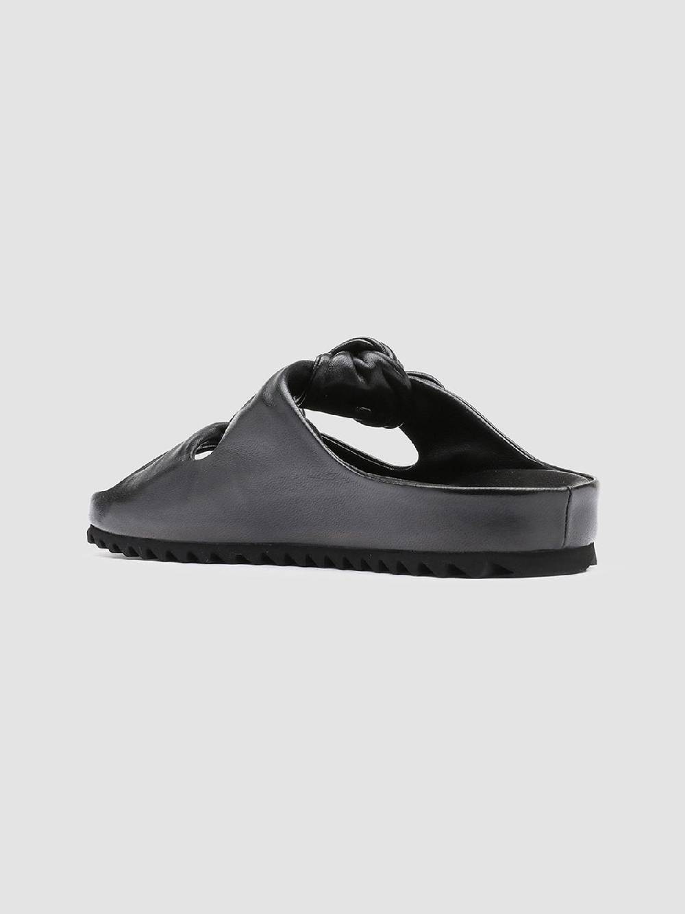 Officine Creative PELAGIE 010 Sandali in Pelle Intrecciata Nera Novità