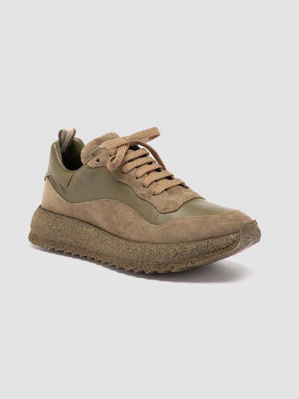 Officine Creative RACE RUBREX 101 Sneakers Basse in Pelle e Camoscio Verde Sconto
