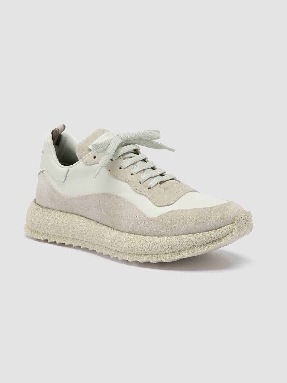 Officine Creative RACE RUBREX 101 Sneakers Basse in Pelle e Camoscio Bianca Economico