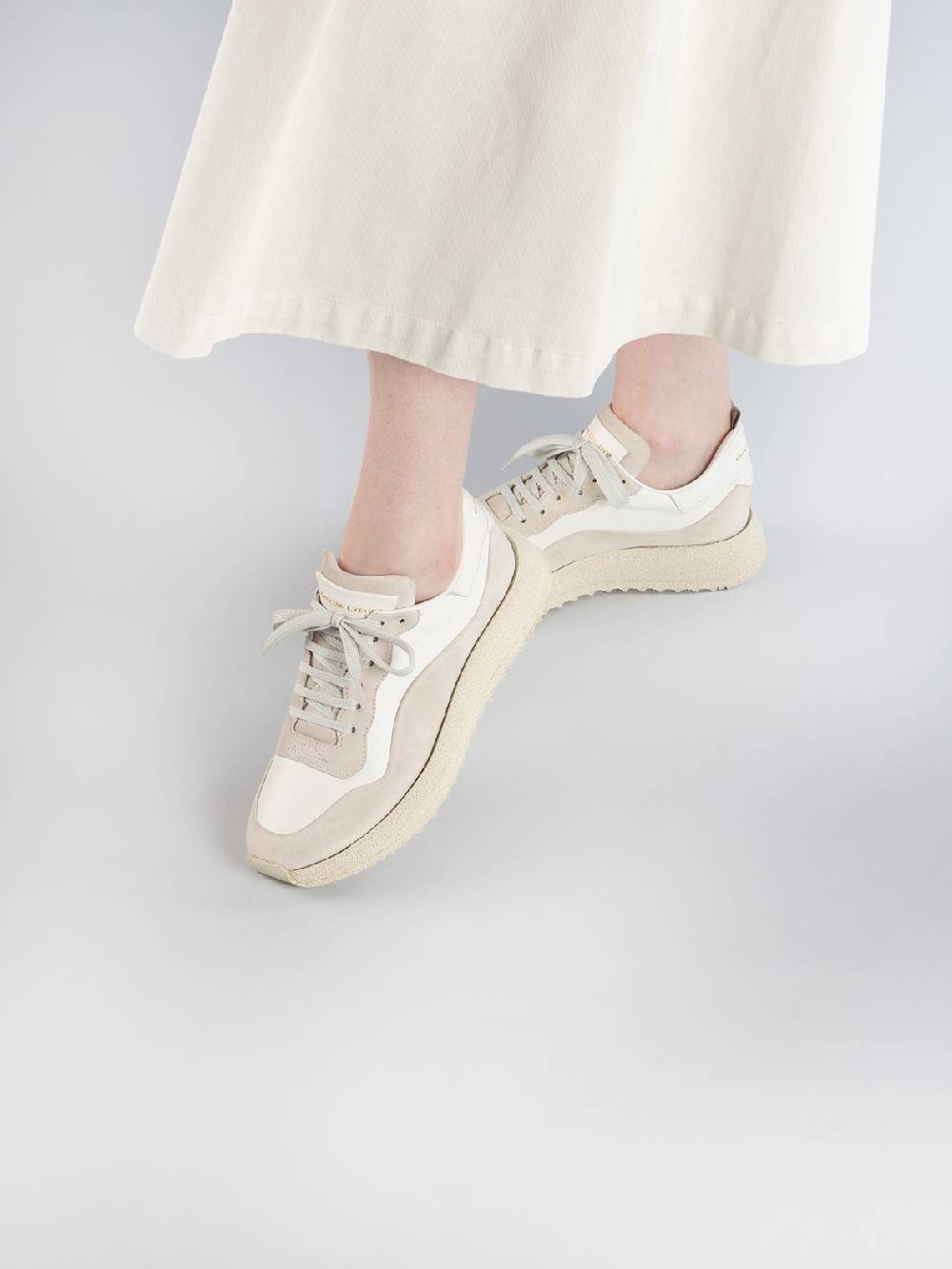 Officine Creative RACE RUBREX 101 Sneakers Basse in Pelle e Camoscio Bianca Economico