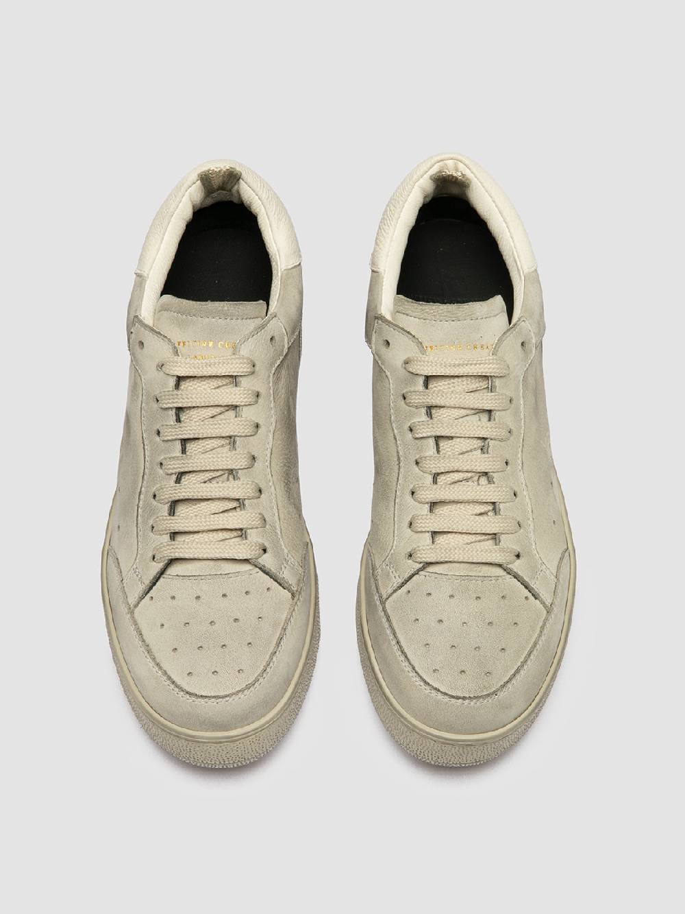 Officine Creative THE ANSWER 107 Sneaker Basse in Nabuk Bianco Sporco Vendita Calda
