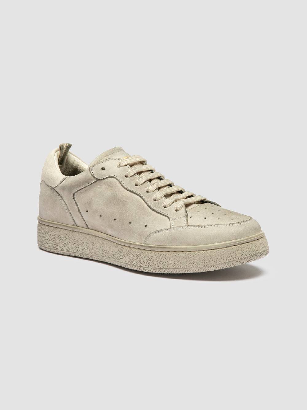 Officine Creative THE ANSWER 107 Sneaker Basse in Nabuk Bianco Sporco Vendita Calda