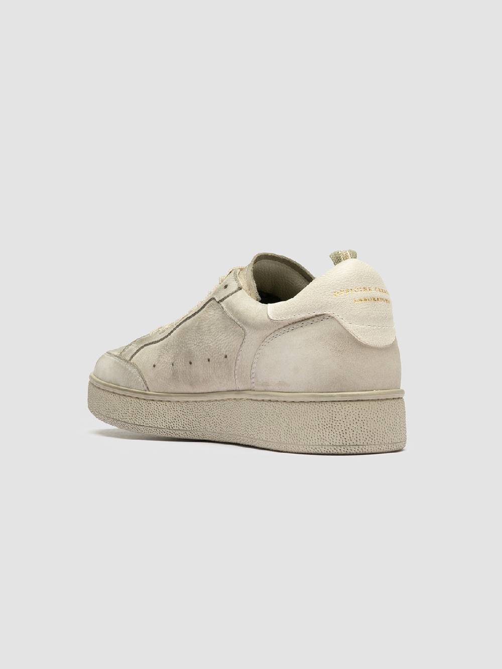 Officine Creative THE ANSWER 107 Sneaker Basse in Nabuk Bianco Sporco Vendita Calda