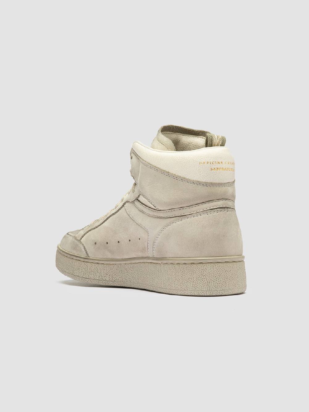 Officine Creative THE ANSWER 108 Sneaker Alte in Nabuk Bianco Sporco Vendita Economica