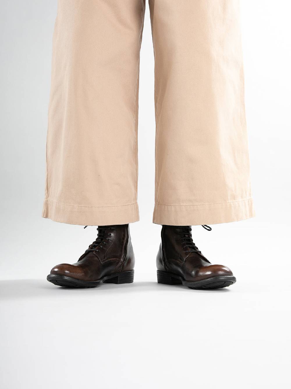 Officine Creative CALIXTE 002 Stivaletti in Pelle Marrone con Zip In Saldo