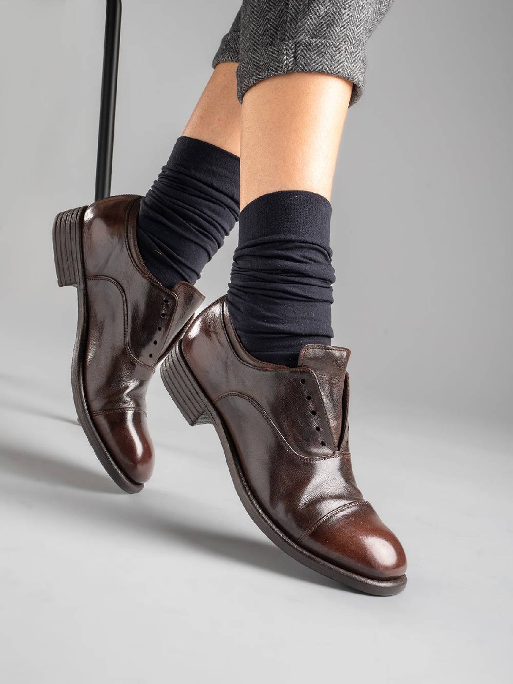Officine Creative CALIXTE 003 Oxford in Pelle Marrone Moda
