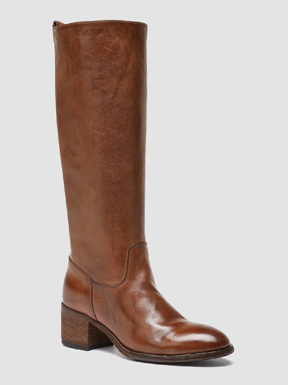 Officine Creative DENNER 116 Stivali Zip in Pelle Marrone In Linea