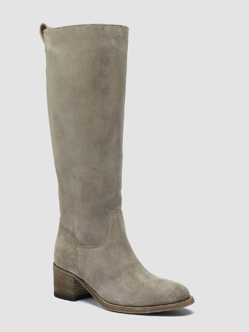 Officine Creative DENNER 116 Stivali Zip in Camoscio Grigio Nuovo