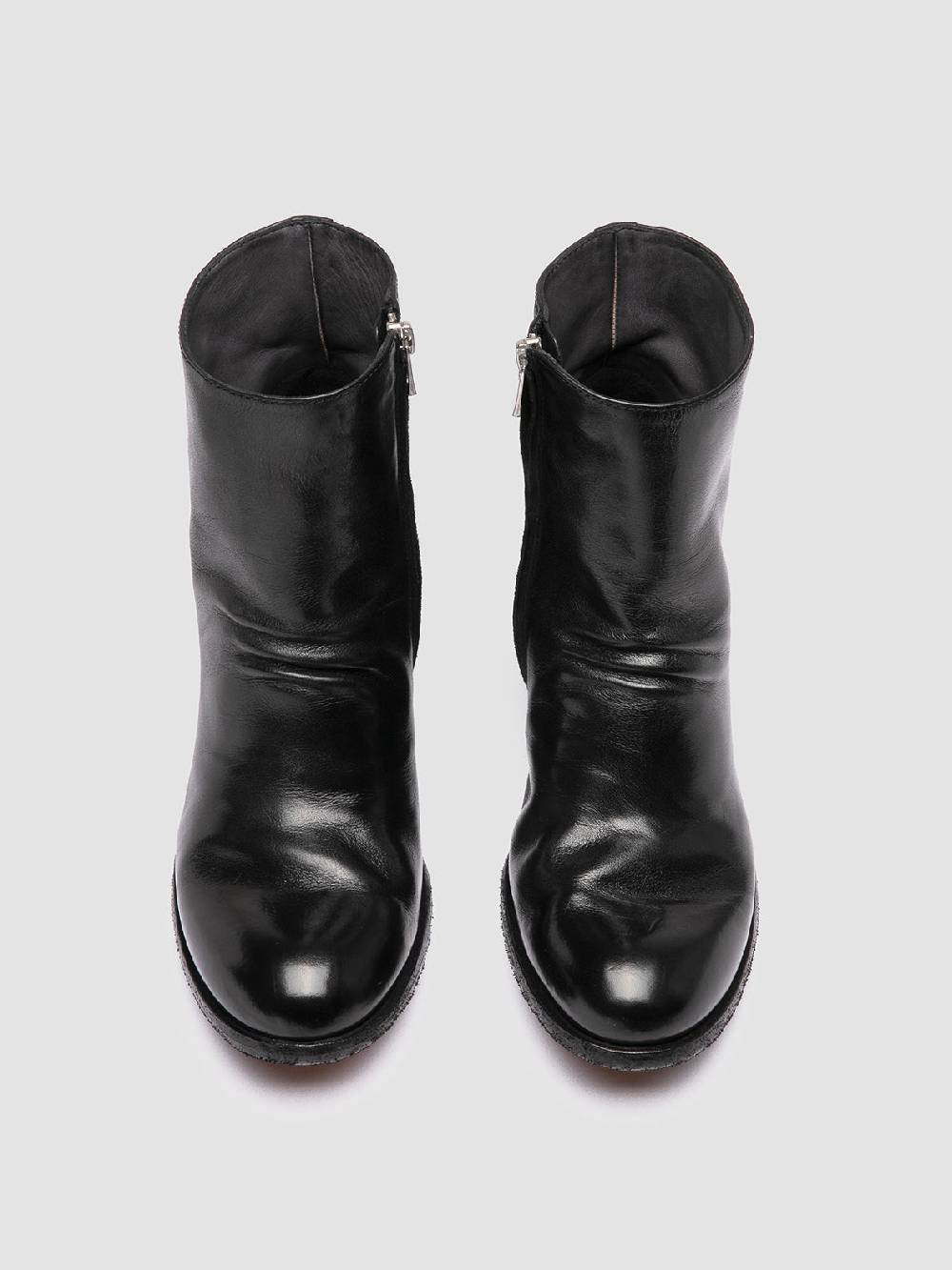 Officine Creative GODEAU 001 Stivali con Zip in Pelle Nera Fino al 50% di sconto