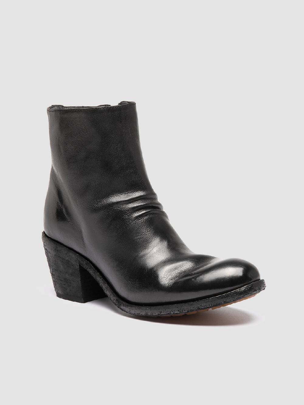 Officine Creative GODEAU 001 Stivali con Zip in Pelle Nera Fino al 50% di sconto