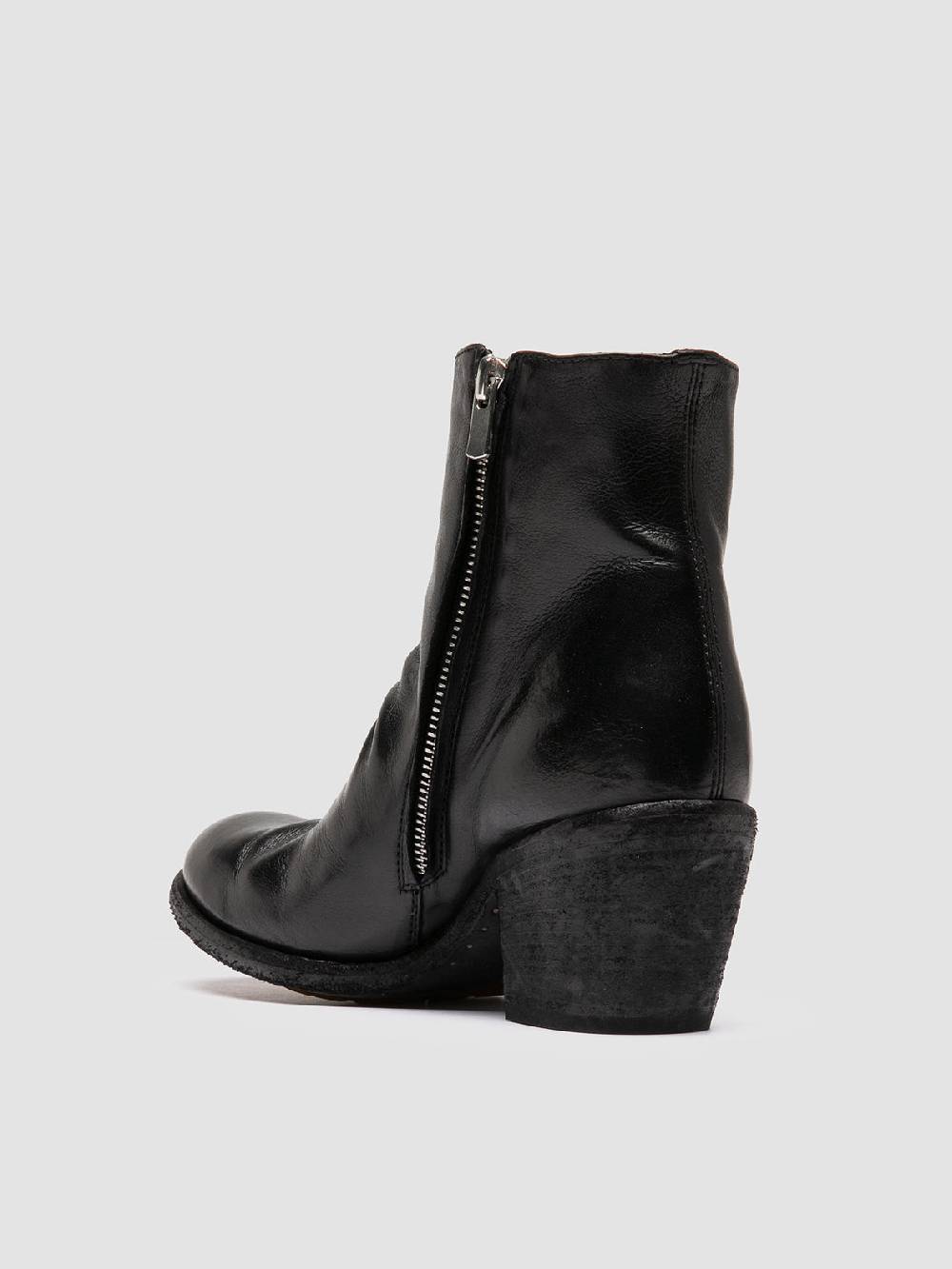 Officine Creative GODEAU 001 Stivali con Zip in Pelle Nera Fino al 50% di sconto
