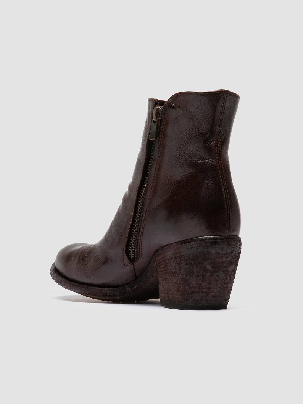 Officine Creative GODEAU 004 Stivali con Zip in Pelle Marrone Soddisfazione Garantita