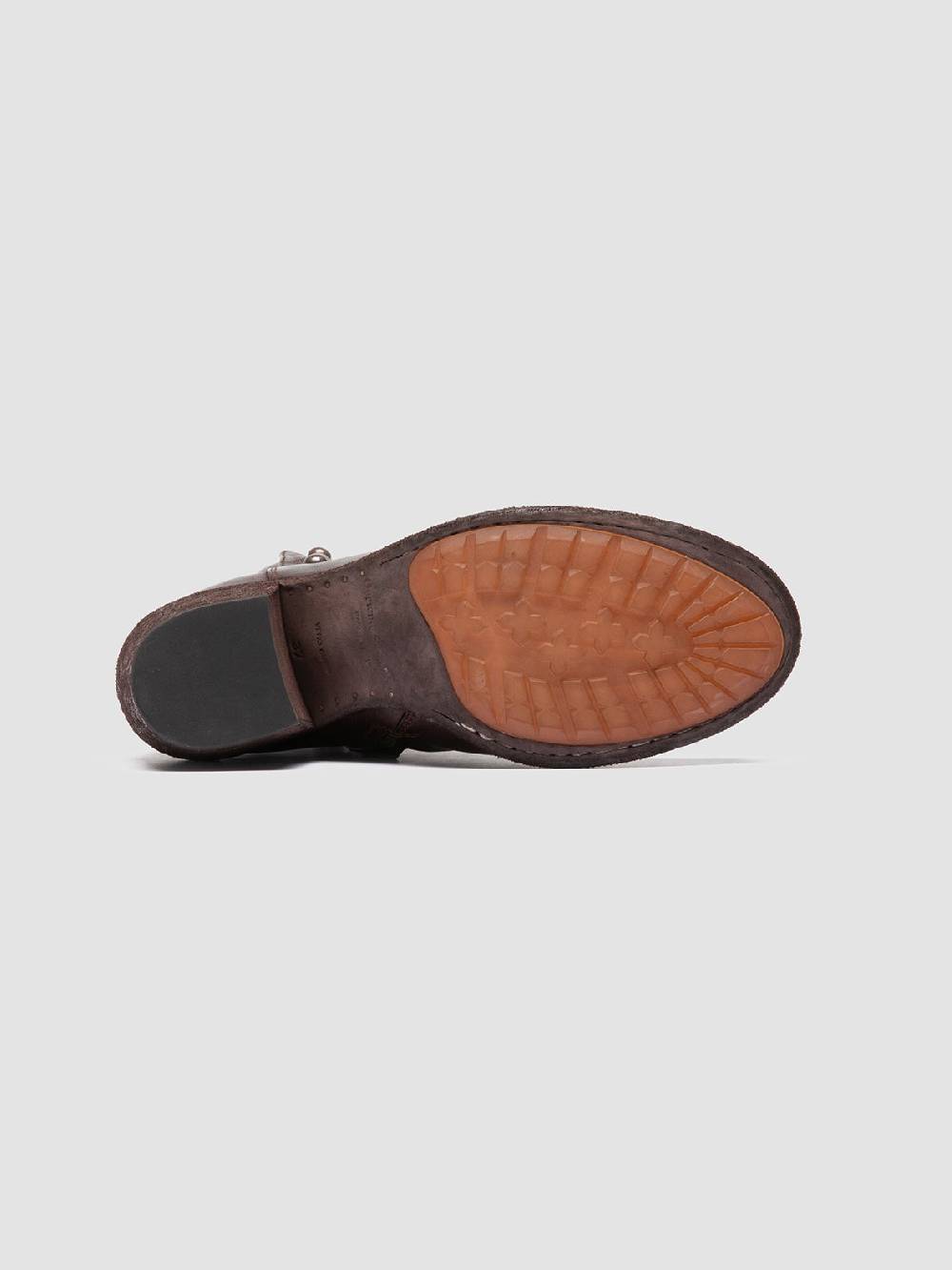 Officine Creative GODEAU 004 Stivali con Zip in Pelle Marrone Soddisfazione Garantita