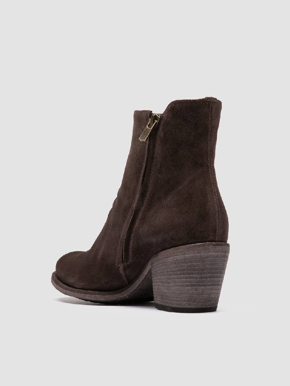 Officine Creative GODEAU 004 Stivali con Zip in Pelle Scamosciata Marrone Qualità Garantita