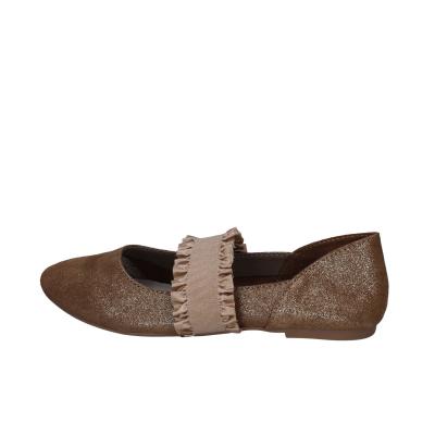 ﻿scarpe donna CAFè NOIR ballerine platino pelle scamosciata oro BC608 Hotsell