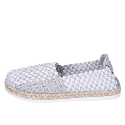 scarpe donna CAFè NOIR espadrillas argento tessuto bianco MEA901 BF480 In Saldo