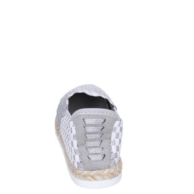 scarpe donna CAFè NOIR espadrillas argento tessuto bianco MEA901 BF480 In Saldo