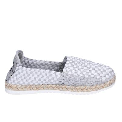 scarpe donna CAFè NOIR espadrillas argento tessuto bianco MEA901 BF480 In Saldo