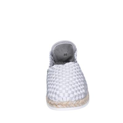 scarpe donna CAFè NOIR espadrillas argento tessuto bianco MEA901 BF480 In Saldo