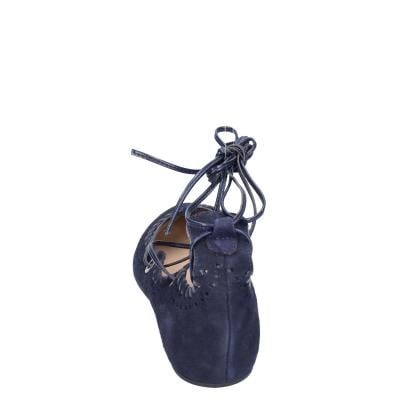 scarpe donna CAFè NOIR ballerine blu camoscio MED507 BF402 Moda
