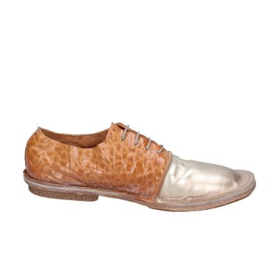 scarpe donna MOMA classiche marrone pelle oro 1AS439-RANA BC828 Italia