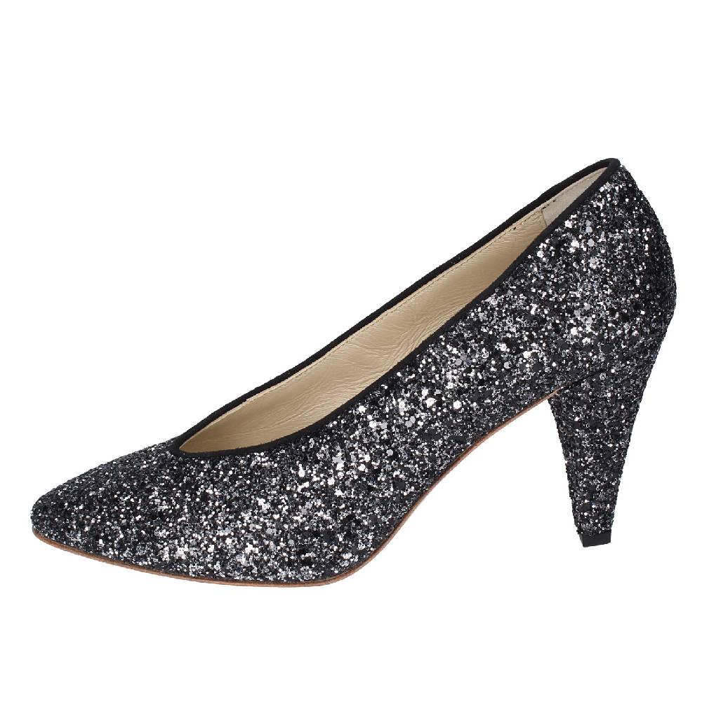 scarpe donna ANNIEL decollete nero glitter EX219 Sconto