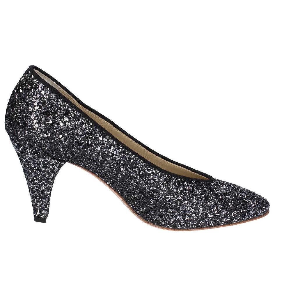 scarpe donna ANNIEL decollete nero glitter EX219 Sconto