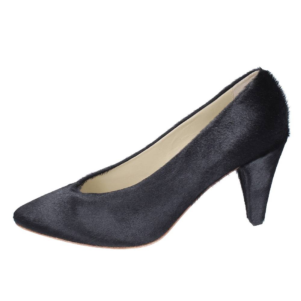 scarpe donna ANNIEL decollete nero cavallino EX252 Saldi