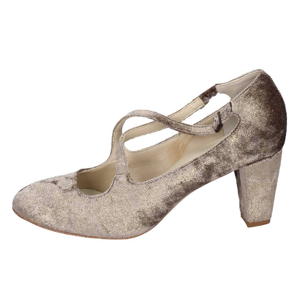 scarpe donna ANNIEL decollete beige velluto oro EX278 Vendita Calda