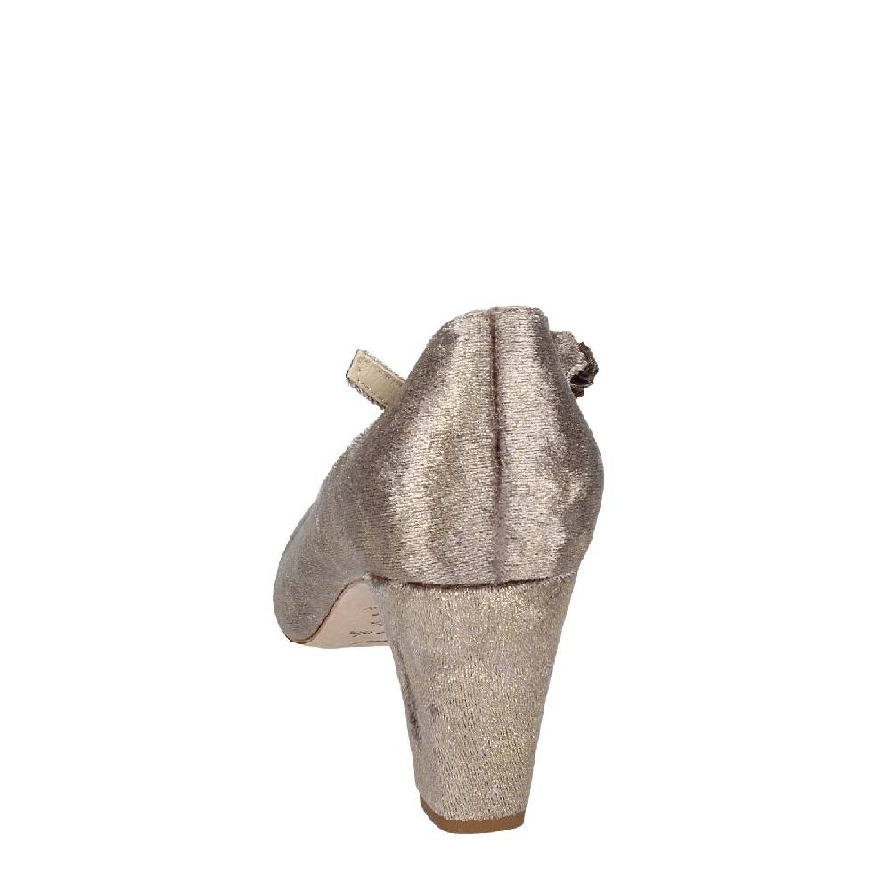 scarpe donna ANNIEL decollete beige velluto oro EX278 Vendita Calda