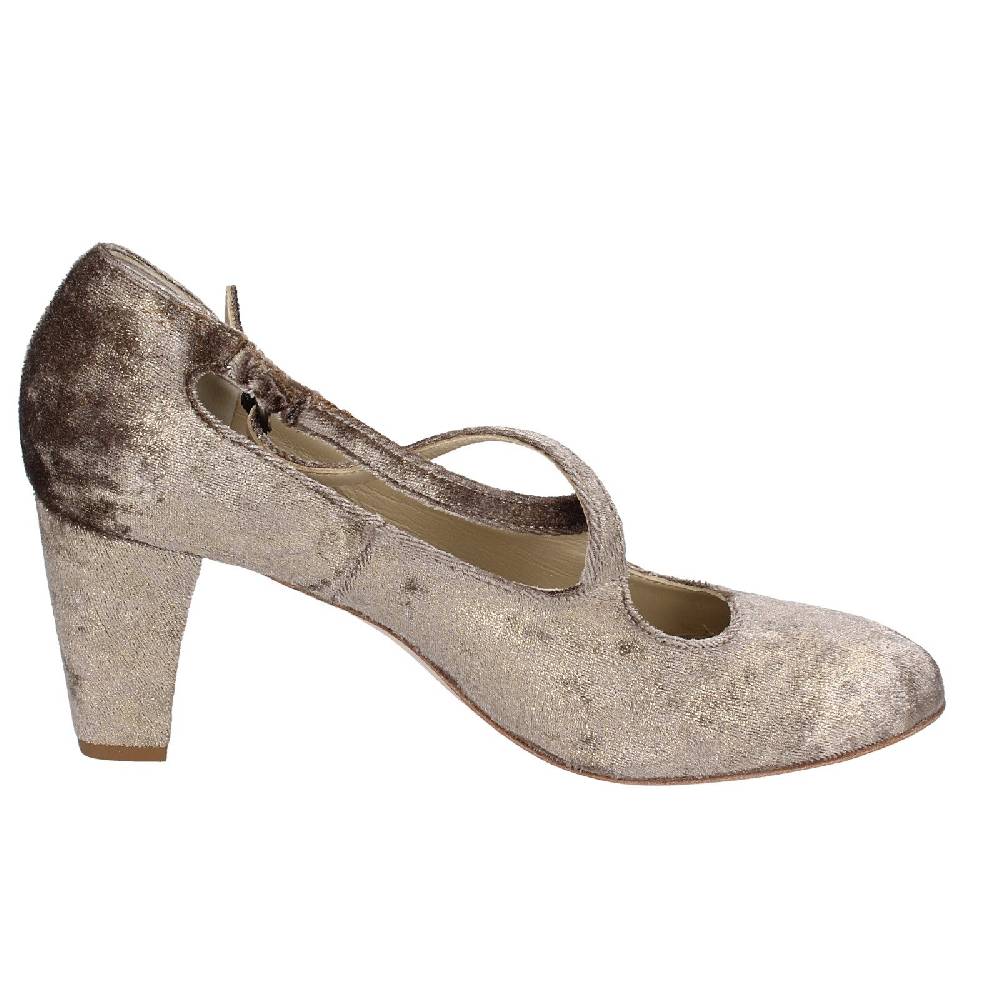 scarpe donna ANNIEL decollete beige velluto oro EX278 Vendita Calda