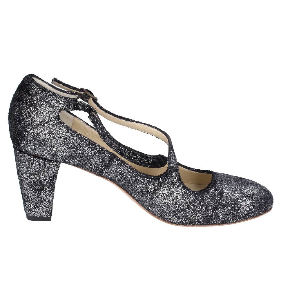 scarpe donna ANNIEL decollete nero tessuto argento EX272 I Più Venduti