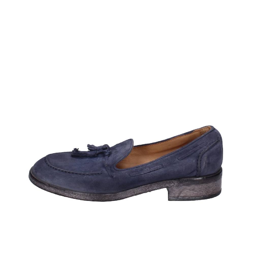 scarpe donna MOMA mocassini blu camoscio 1FS472-0W EZ878 Qualità