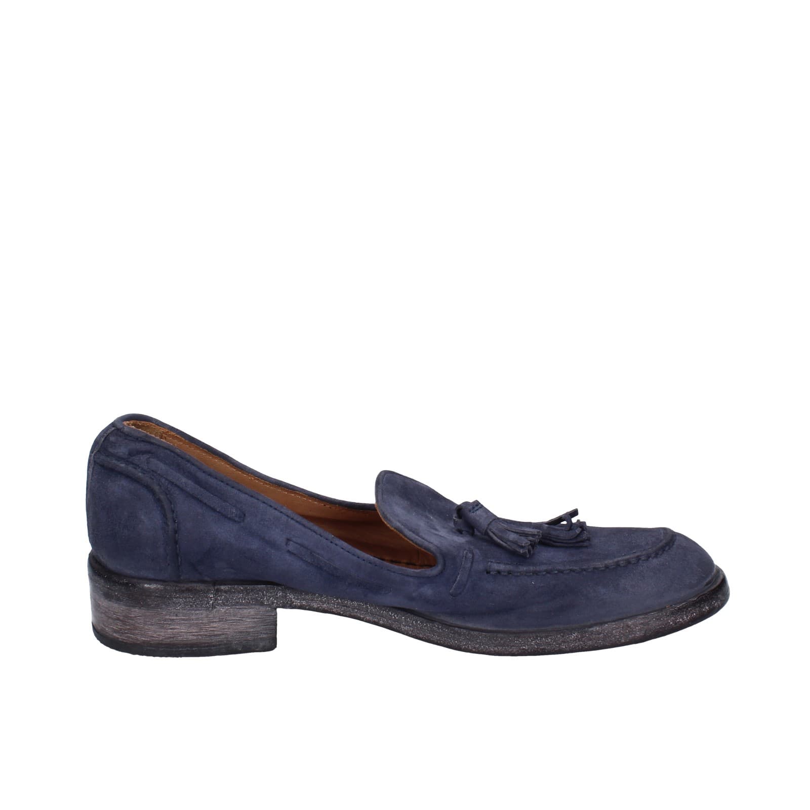 scarpe donna MOMA mocassini blu camoscio 1FS472-0W EZ878 Qualità