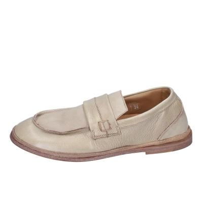scarpe donna MOMA mocassini beige pelle marrone 1ES323-TV BC52 Negozi Online