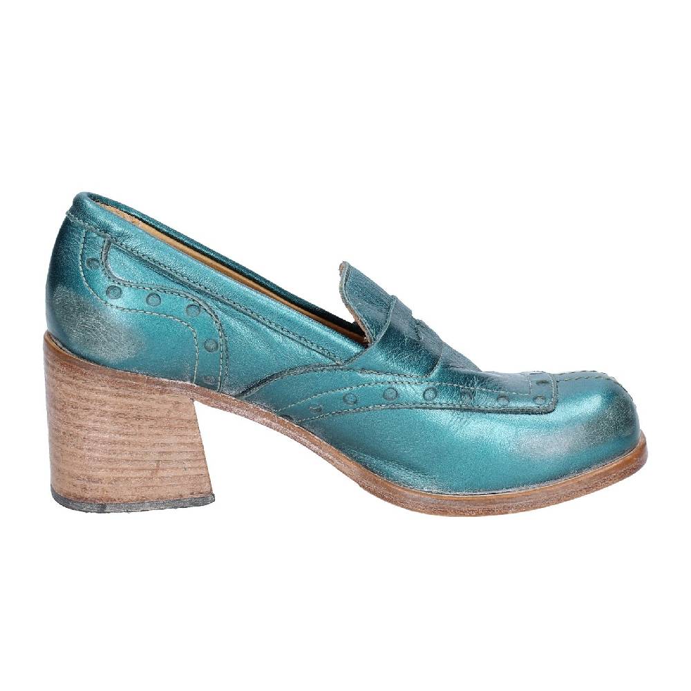 scarpe donna MOMA mocassini verde pelle 47406E VINTAGE EX447 Promozione Limitata