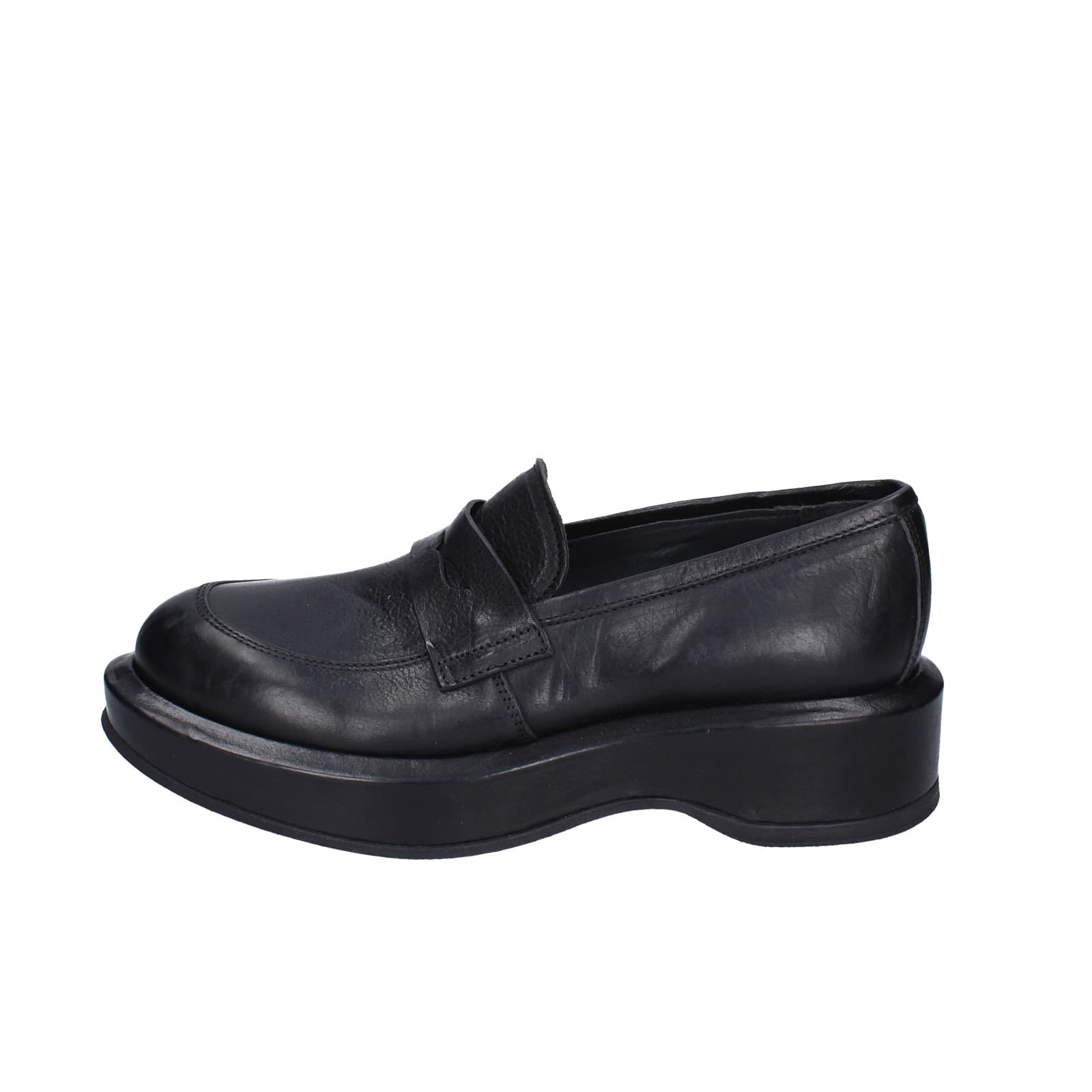 scarpe donna MOMA mocassini nero pelle 82301E-CU EY487 Fino Al -60%