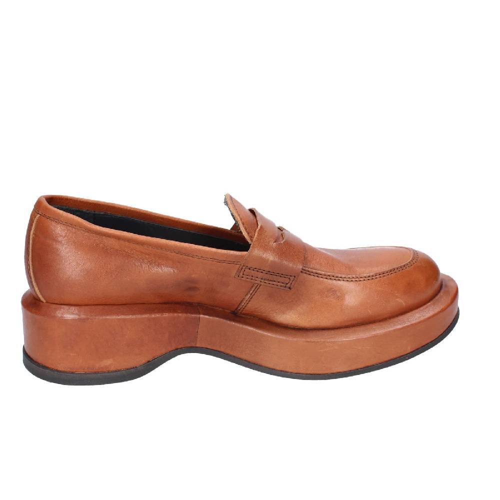 scarpe donna MOMA mocassini marrone pelle 82301E EY562 Sottocosto