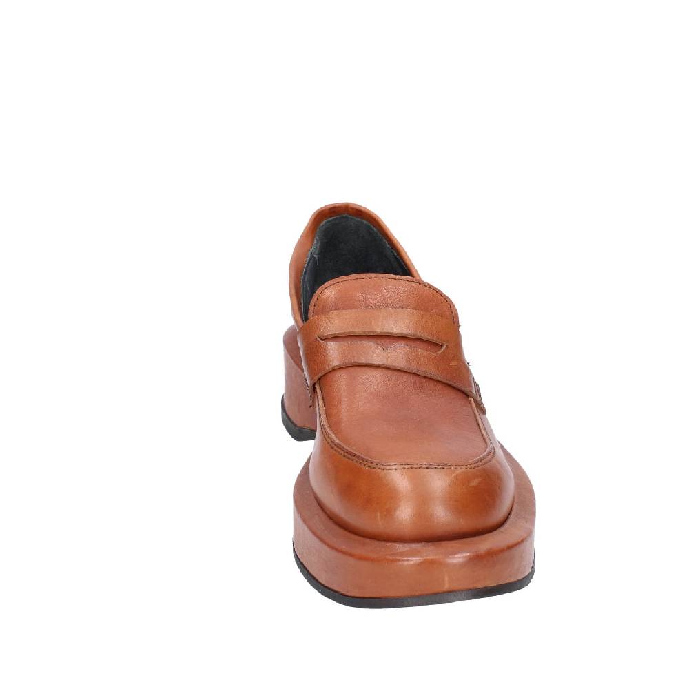 scarpe donna MOMA mocassini marrone pelle 82301E EY562 Sottocosto