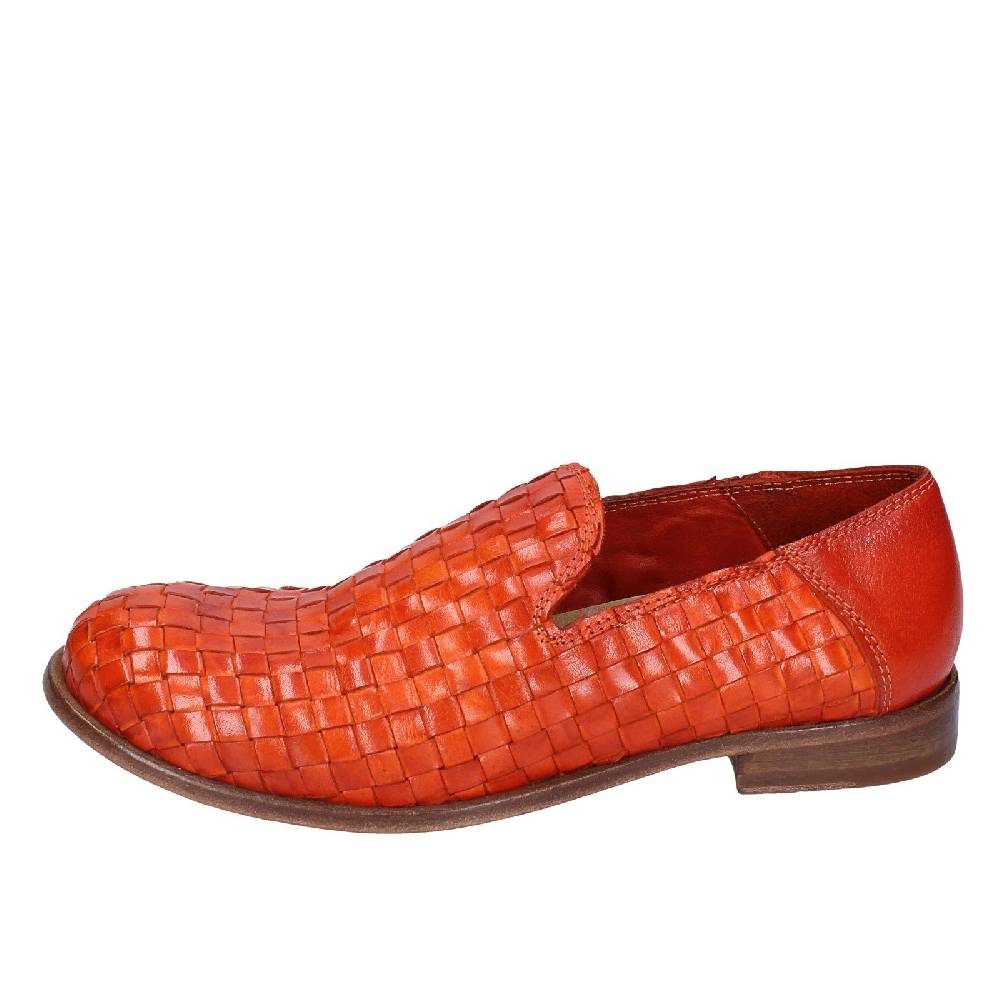 scarpe donna MOMA mocassini arancione pelle marrone 39410F VINTAGE EX498 Convenienza