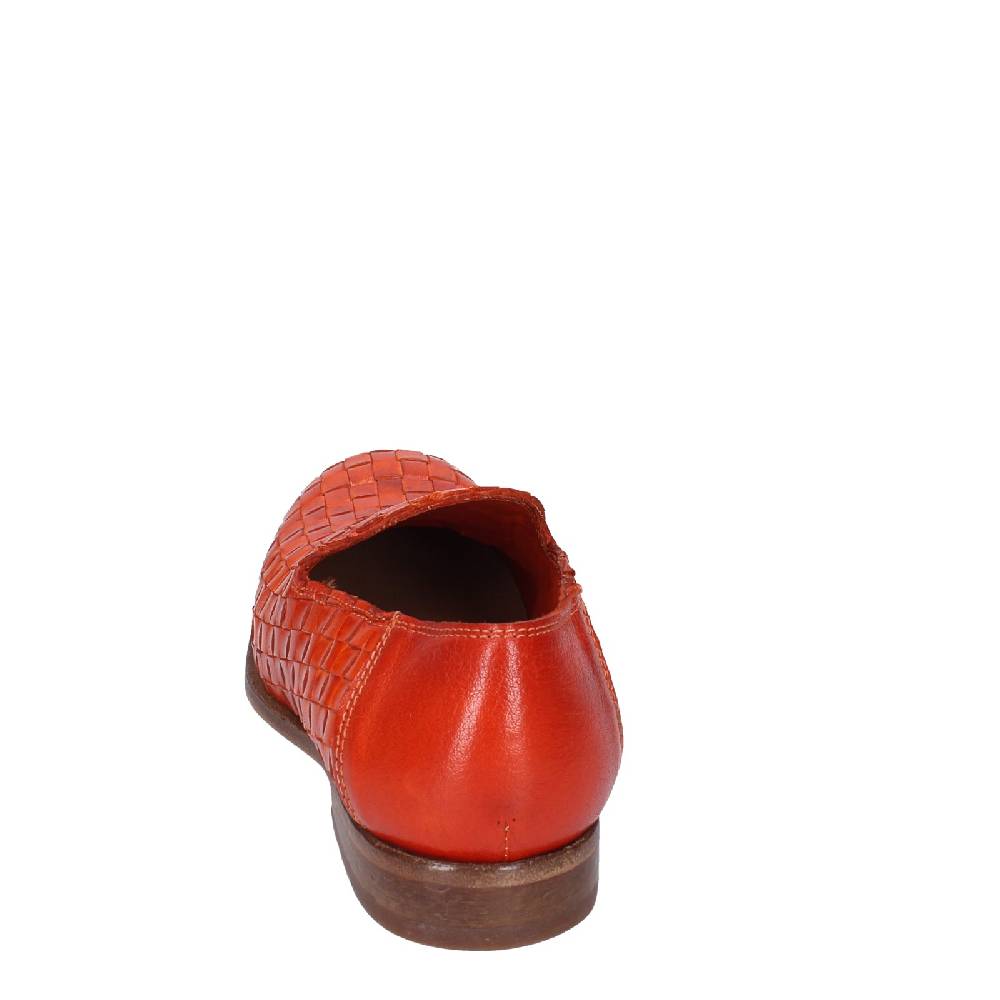 scarpe donna MOMA mocassini arancione pelle marrone 39410F VINTAGE EX498 Convenienza