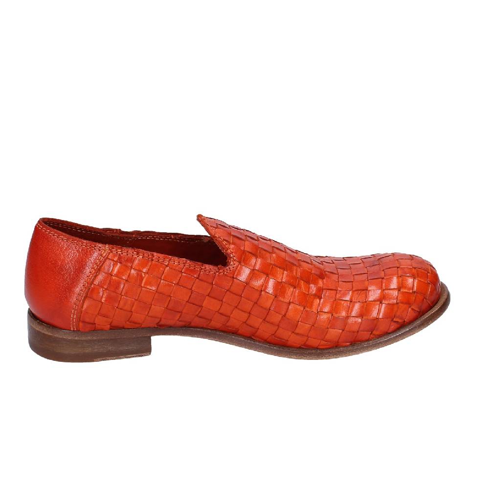 scarpe donna MOMA mocassini arancione pelle marrone 39410F VINTAGE EX498 Convenienza