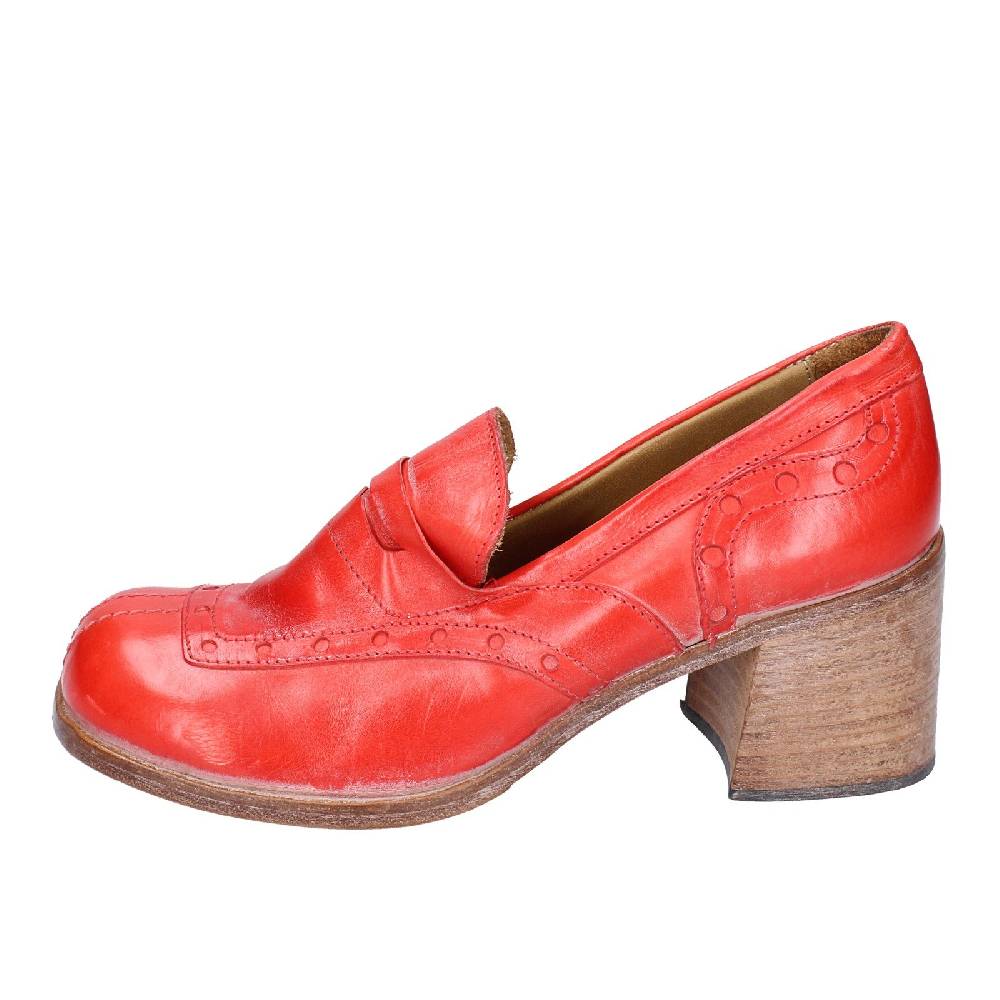 scarpe donna MOMA mocassini rosso pelle 47406E VINTAGE EX487 Negozi Online