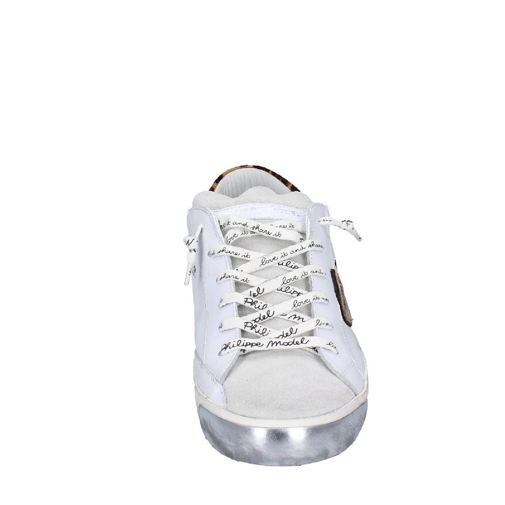 scarpe donna PHILIPPE MODEL sneakers bianco paillettes viola camoscio VINT EX368 Offerta