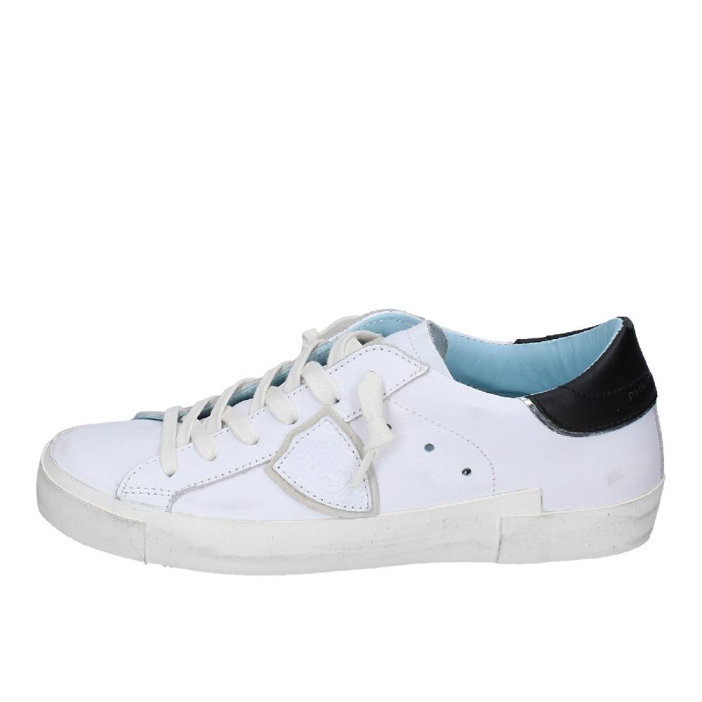 scarpe donna PHILIPPE MODEL sneakers bianco pelle nero VINTAGE EX355 Economico